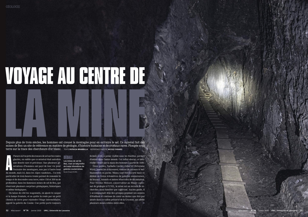 Reportage dans les mines de sel pour le magazine Allez Savoir! de l'Unil